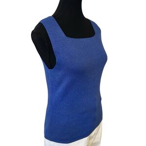 Daiquiri Tricot Blue Knit Square Neck Tank Top size